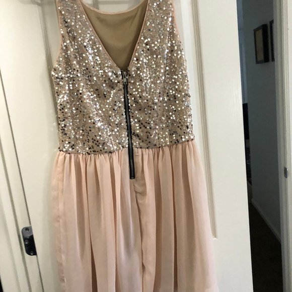 Beaded Sparkly Pink Party Dress - Picture 2 of 5